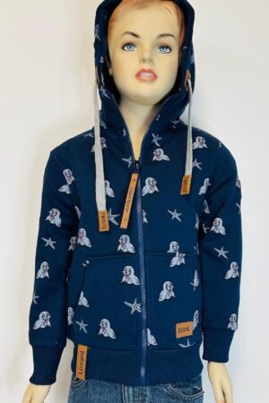 lizzard sports 0057 kids hoody zeehond. Navy – lightblue -pink