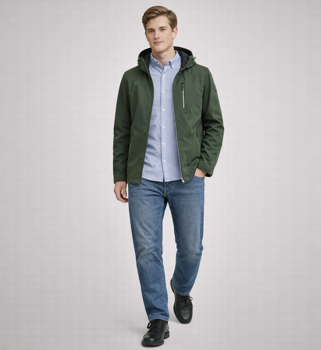 Heren Softshell Tussenjas met Capuchon – Winddicht - Afbeelding 2