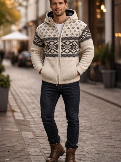 505031 100% wool sweater with hoode