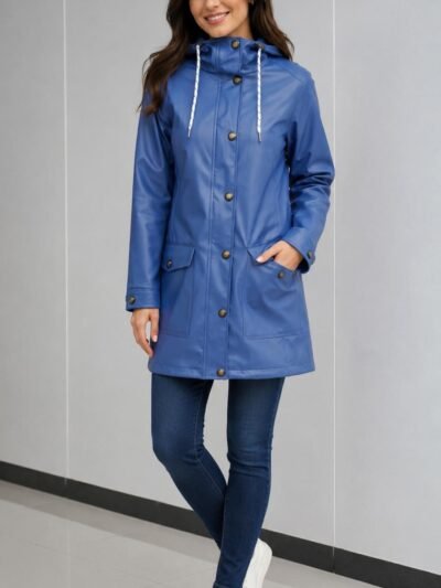 Ladies Long Rain Jacket Waterproof inside cotton lining SL19313