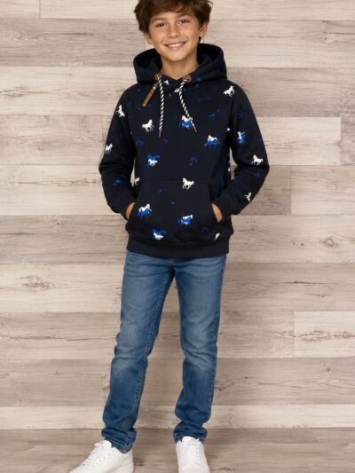 KIDS cotton hoody vest horse patched SL0075
