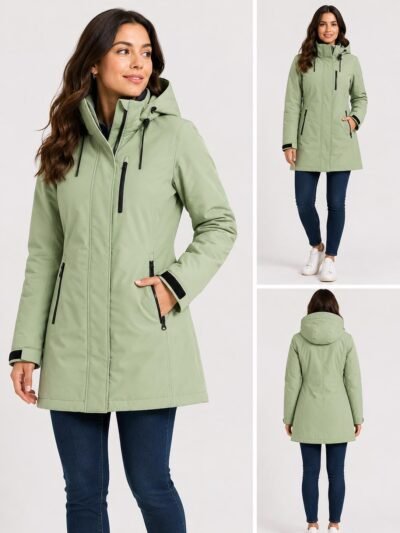 SL80731  Dames  Softshell Jas Lang Padding Waterproof